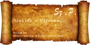Szollár Piroska névjegykártya