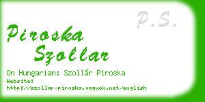 piroska szollar business card